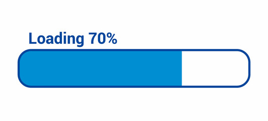 Fototapeta premium progress loading bar 70 percent (70%) on white background