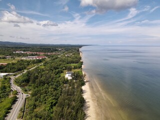 Miri, Sarawak Malaysia - May 2, 2022: The Landmark and Tourist Attraction areas of the of Miri City, with its famous beaches, rivers, city and scenic surroundings