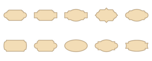 Beige vintage label. Vintage frame.