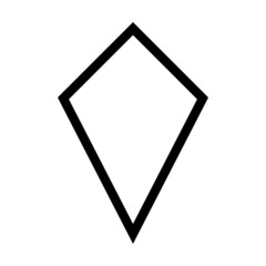 Kite symbol shape vector icon outline stroke for creative graphic design ui element in a pictogram illustration