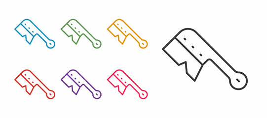 Set line Beekeeping brush icon isolated on white background. Tool of the beekeeper. Set icons colorful. Vector