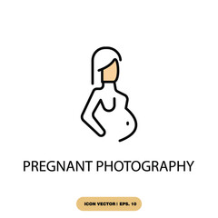 pregnant photography icons  symbol vector elements for infographic web