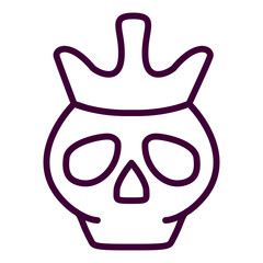 Dead head coronation.Dead king skull and crown.Mascot logo.Isolated on white background. Vector flat illustration.