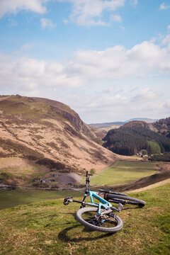 mountain bike in mid-wales mountains