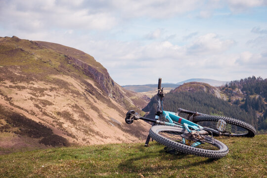 Mountain bike in mid-Wales mountains
