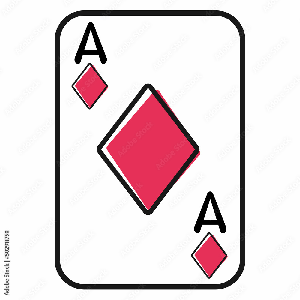 Poster ace of diamonds vector and flat. ace of diamonds simple card isolated.