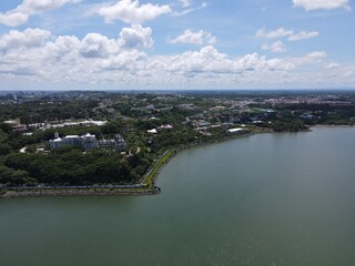 Miri, Sarawak Malaysia - May 2, 2022: The Landmark and Tourist Attraction areas of the of Miri City, with its famous beaches, rivers, city and scenic surroundings