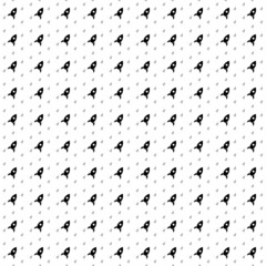Square seamless background pattern from geometric shapes are different sizes and opacity. The pattern is evenly filled with big black rocket symbols. Vector illustration on white background