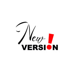 new version sign on white background