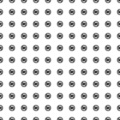 Square seamless background pattern from black no video symbols. The pattern is evenly filled. Vector illustration on white background