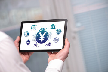 Cbdc concept on a tablet