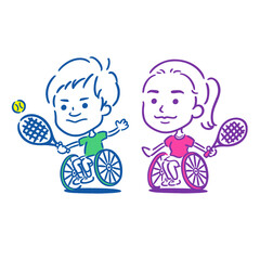 Wheelchair tennis illustration -vector-