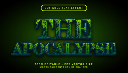 apocalypse 3d text effect and editable text effect - obrazy, fototapety, plakaty