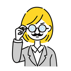 つけ眼鏡　女性　ビジネスウーマン