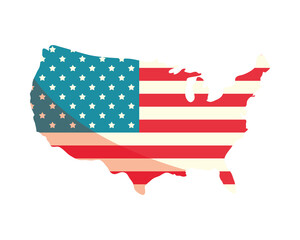 USA map with flag