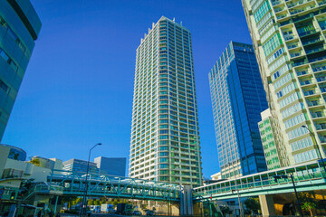 Obraz premium 雪に包まれる横浜市神奈川区