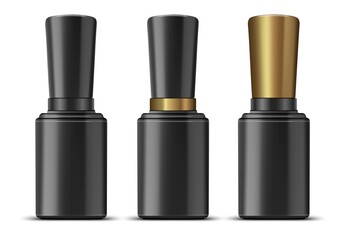 black nail polish bottles realistic vector eps10