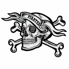 Gothic sign with skull, grunge vintage design t shirts

