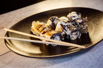 eggplant roll with cottage cheese