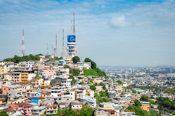 Obraz premium Guayaquil, Ecuador. Traditional colonial architecture in second largest city in Ecuador. Popular tourist destination.
