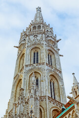 Fototapeta na wymiar Budapest Matthias Church Gothic Gothic bell tower