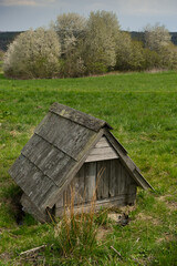 A well called Na Troubkach. In the Middle Ages, it supplied water to a nearby castle. Sosuvka village, South Moravia, Czech Republic.