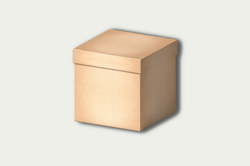 Fototapeta premium Blank brown Kraft box packaging mockup isolated on white background. 3d rendering.