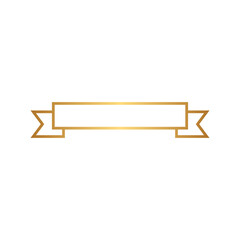 Banner ribbon icon with gold gradient