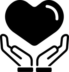 (SVG) Big heart with hands, love, health care, helpful, togetherness vector icon illustration	