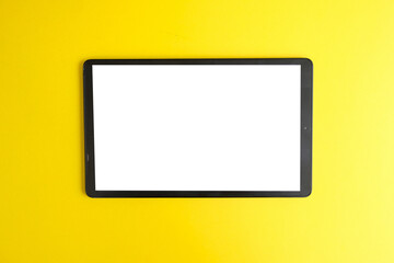 Mockup of a tablet computer on a white screen.