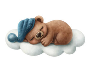 Sleeping bear on a cloud