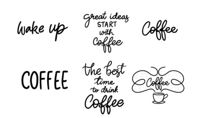 Coffee calligraphy set , Modern design for presentation , illustration Vector EPS 10