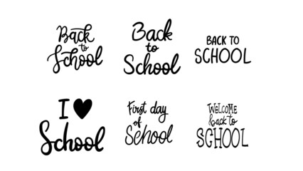 Back to school calligraphy set , Modern design for presentation , illustration Vector EPS 10