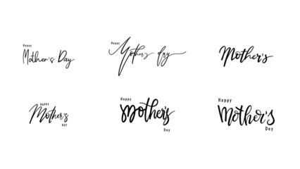 Happy Mother’s day calligraphy set , Modern design for presentation , illustration Vector EPS 10