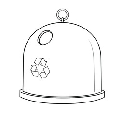 Classic recycle bin vector stock illustration.