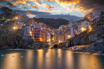 Riomaggiore, La Spezia, Italy Beautiful Hillside Town in Cinque Terre