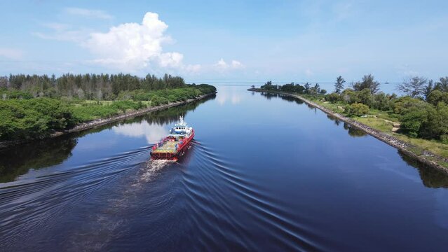 Miri, Sarawak Malaysia - May 2, 2022: The Landmark and Tourist Attraction areas of the of Miri City, with its famous beaches, rivers, city and scenic surroundings