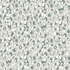 Seamless animal hand drawn dots pattern. Wild monochrome jungle texture. Vector illustration