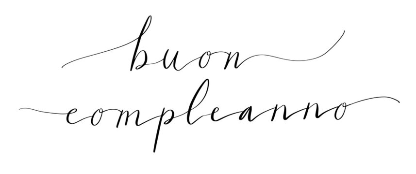 Buon compleanno Happy birthday in Italian handwritten lettering