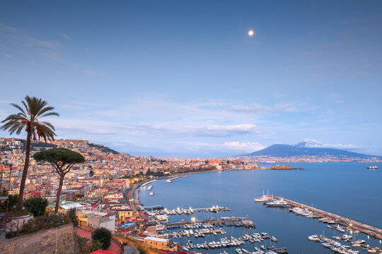 Naples, Italy with Vesuvius Over the Bay