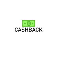 Cash back service logo template.  Money refund logotype