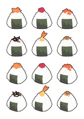おにぎりのセット 線あり