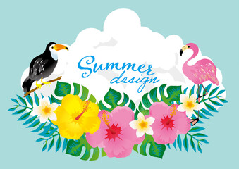 南国のヤシ　トロピカルなイラスト
