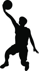 Basketball  vector silhouette, isolated on white background, smash moment, artistic basketball idea