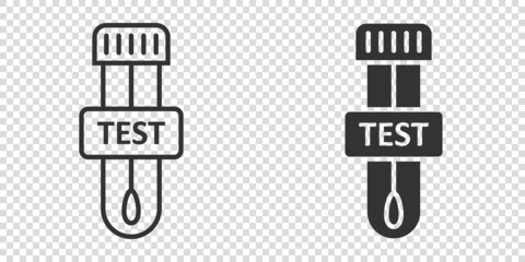 Coronavirus test icon in flat style. covid-19 vector illustration on isolated background. Medical diagnostic sign business concept.