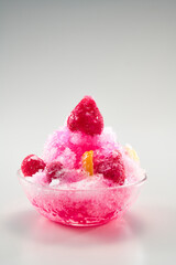 冷たくて甘いイチゴのかき氷