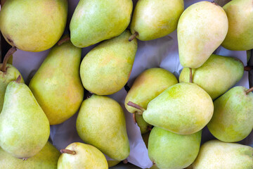 Many pears as background, texture, pattern.