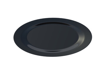 Empty oval plate isolated on white background. Top view. 3d render