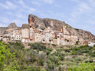 Fototapeta na wymiar Panoramic view of Ayna, charming town nestled in the Sierra mountains. Castile La Mancha, Spain.