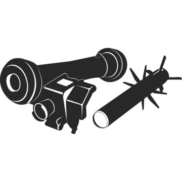 Javelin Anti Tank Weapons. Portable Rocket. Flat Vector Illustration.